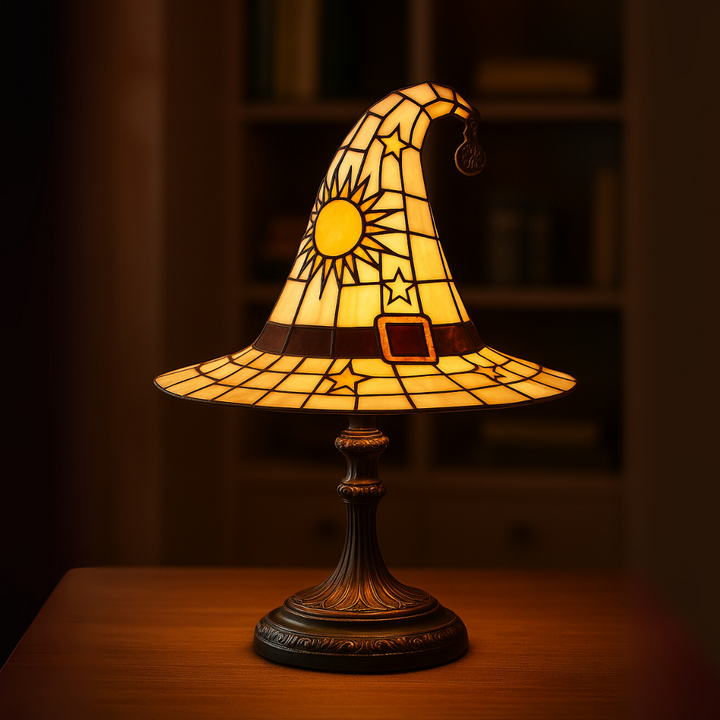 Handcrafted Witch Hat Lamp with Magical Charm