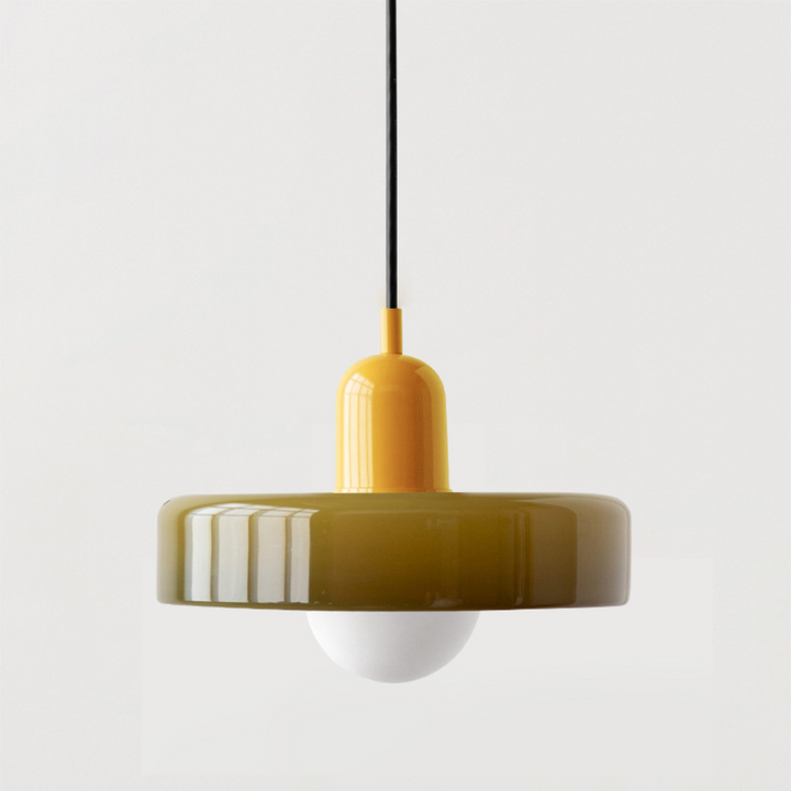 Pendant lamp made of colored glass