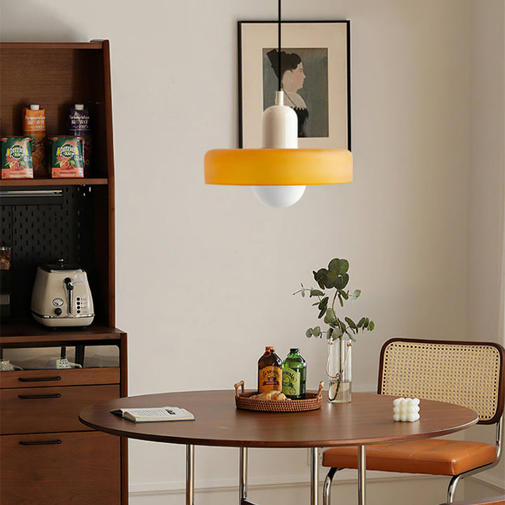 Pendant lamp made of colored glass