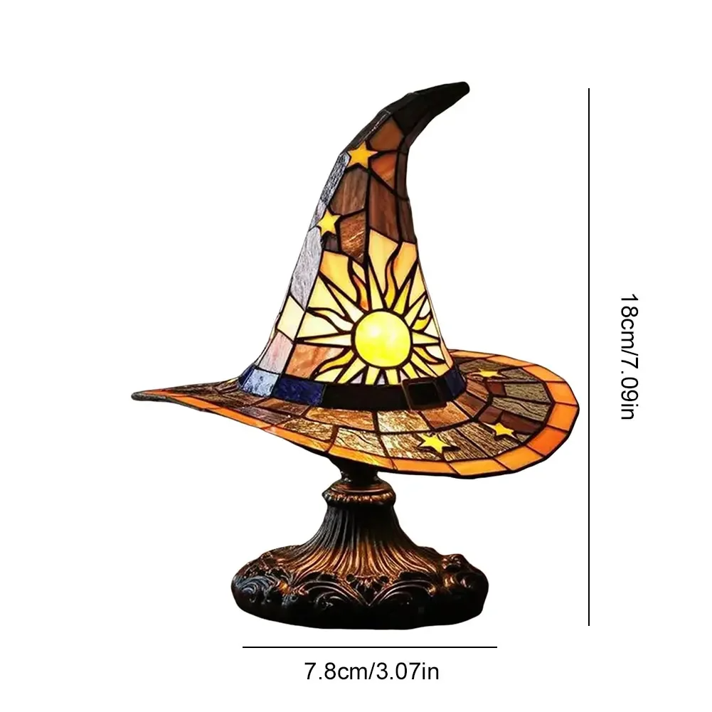 Handcrafted Witch Hat Lamp with Magical Charm