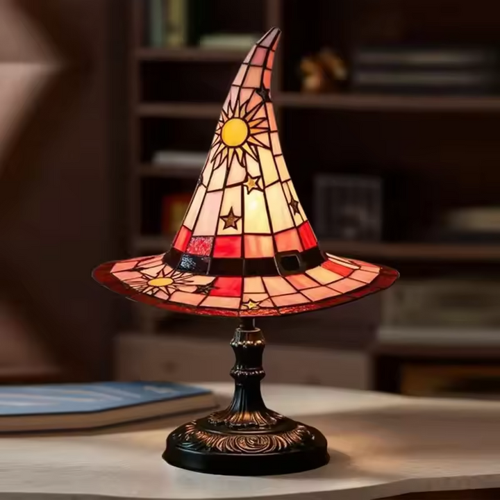 Handcrafted Witch Hat Lamp with Magical Charm