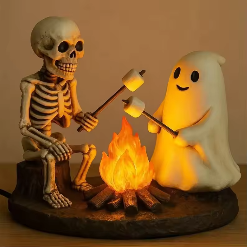 SpookFire – Skeleton & Ghost Campfire Flickering Nightlight